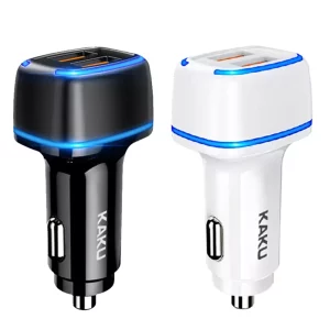 Kaku 2.8A Car Charger with LED Light USB Cable