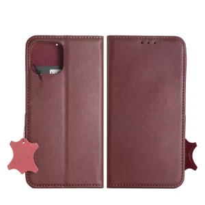 Livinci Original Leather 360 Book Case for iPhone 15 Pro red