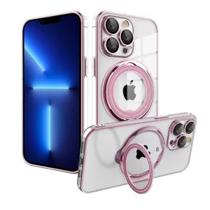 iPhone 11 Pro MagSafe with Rotatable Ring Stand Case pink