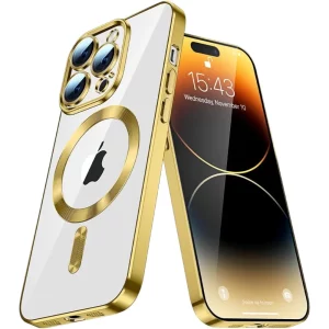 iPhone 11 Pro max Clear Mag Safe Case gold