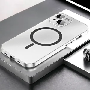 iPhone 15 Silicon Mag Safe Case silver